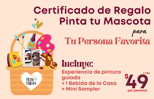 Certificado de Regalo Pinta Pinta tu Mascota • Paint Your Pet Gift Certificate