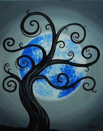 Kit de Pintura (12x16) - Arbol_Funkytree_01_Funky Tree Blue Moon