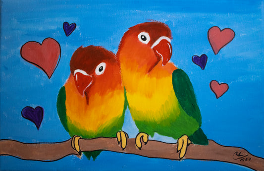 Kit de Pintura (12x16) - Aves_10_Love Birds