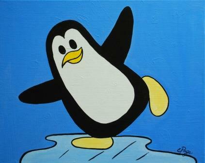 Kit de Pintura (12x16) - Aves_12_Penguin