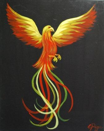 Kit de Pintura (12x16) - Aves_13_Rising Phoenix