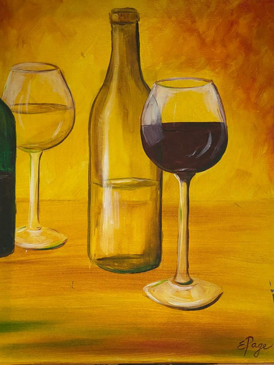 Kit de Pintura (12x16) - Bodegones_ comida y bebida_012_Vino Tinto