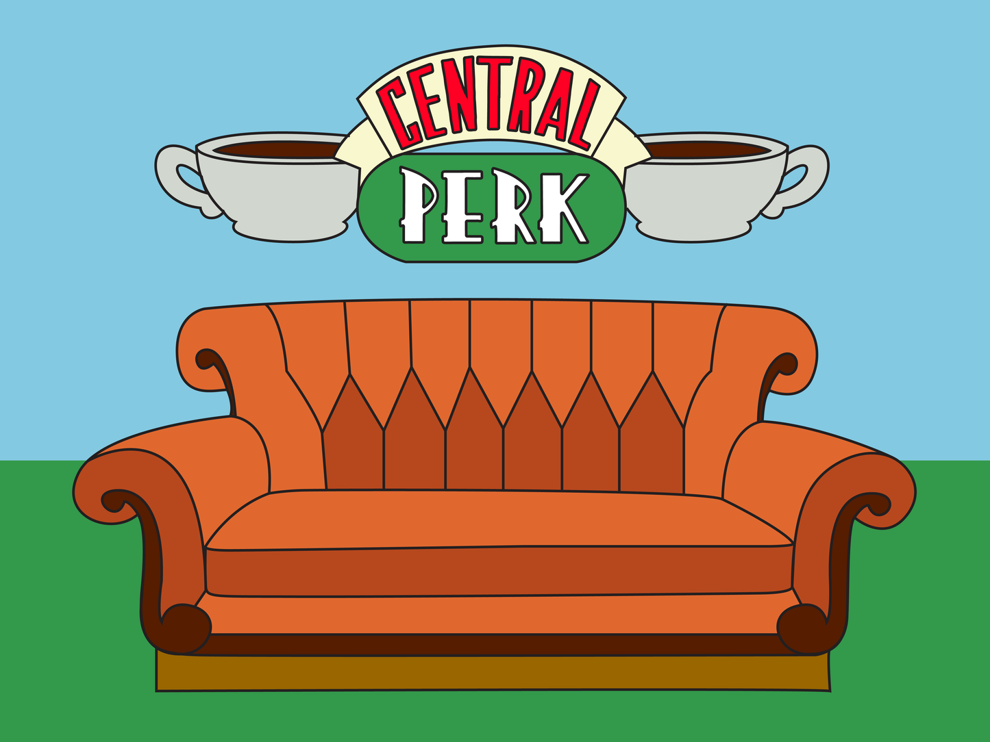 Kit de Pintura (12x16) - TV_ Friends Central Perk Couch