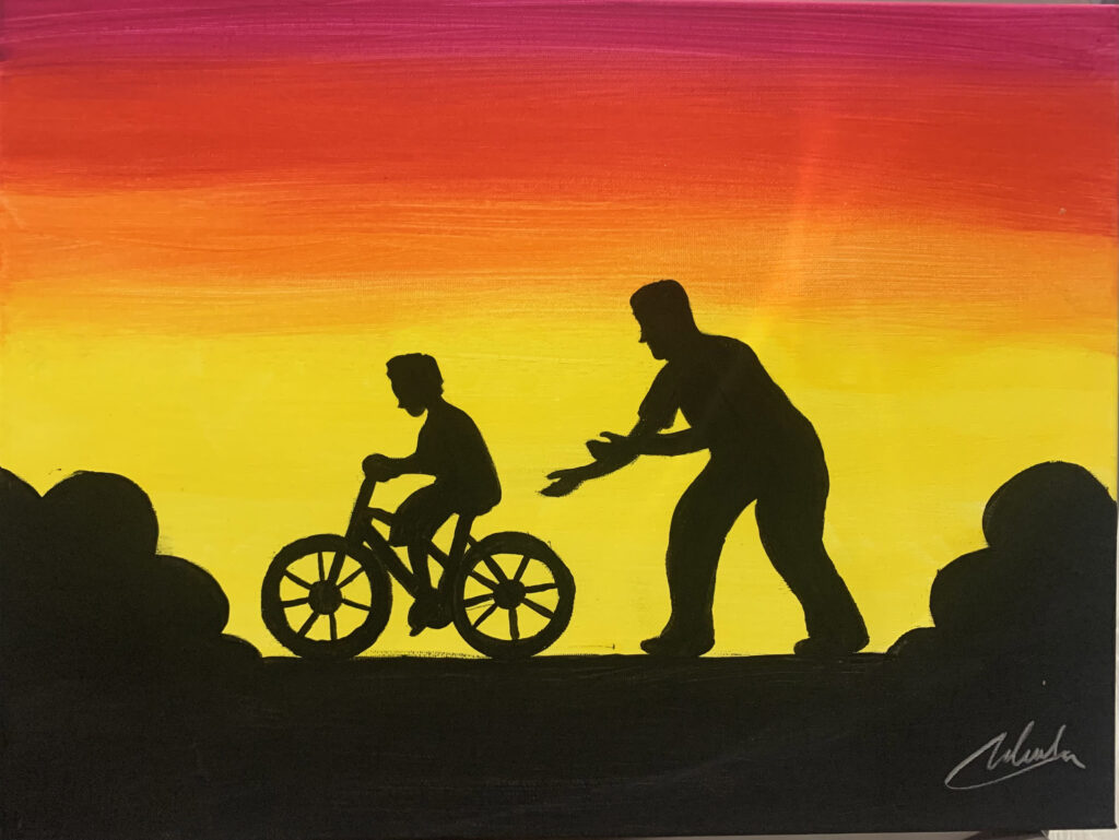 Kit de Pintura (12x16) - Familia_01b_padre Bicicleta Hijo