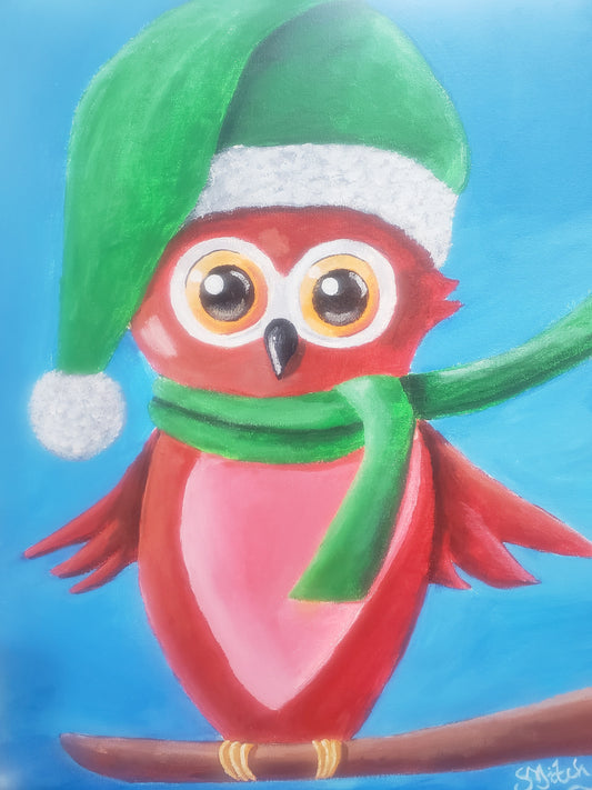 Kit de Pintura (12x16) - Navidad_019_Christmas Owl