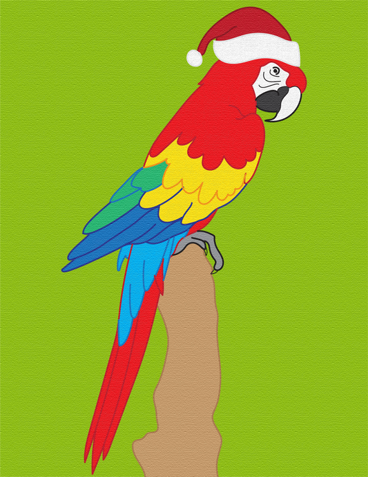 Kit de Pintura (12x16) - Navidad_04_Christmas Parrot