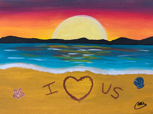 Kit de Pintura (12x16) - Playas_011_I Love Us Atardecer