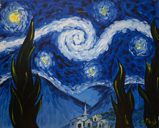 Kit de Pintura (12x16) - Van Gogh_03_Starry Night Casitas