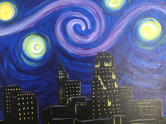 Kit de Pintura (12x16) - Van Gogh_04_Starry Night City